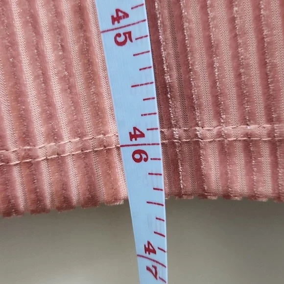 Dynamite Pink Ribbed Velvet Midi Dress – Long Sleeve Bodycon - Picture 13 of 15